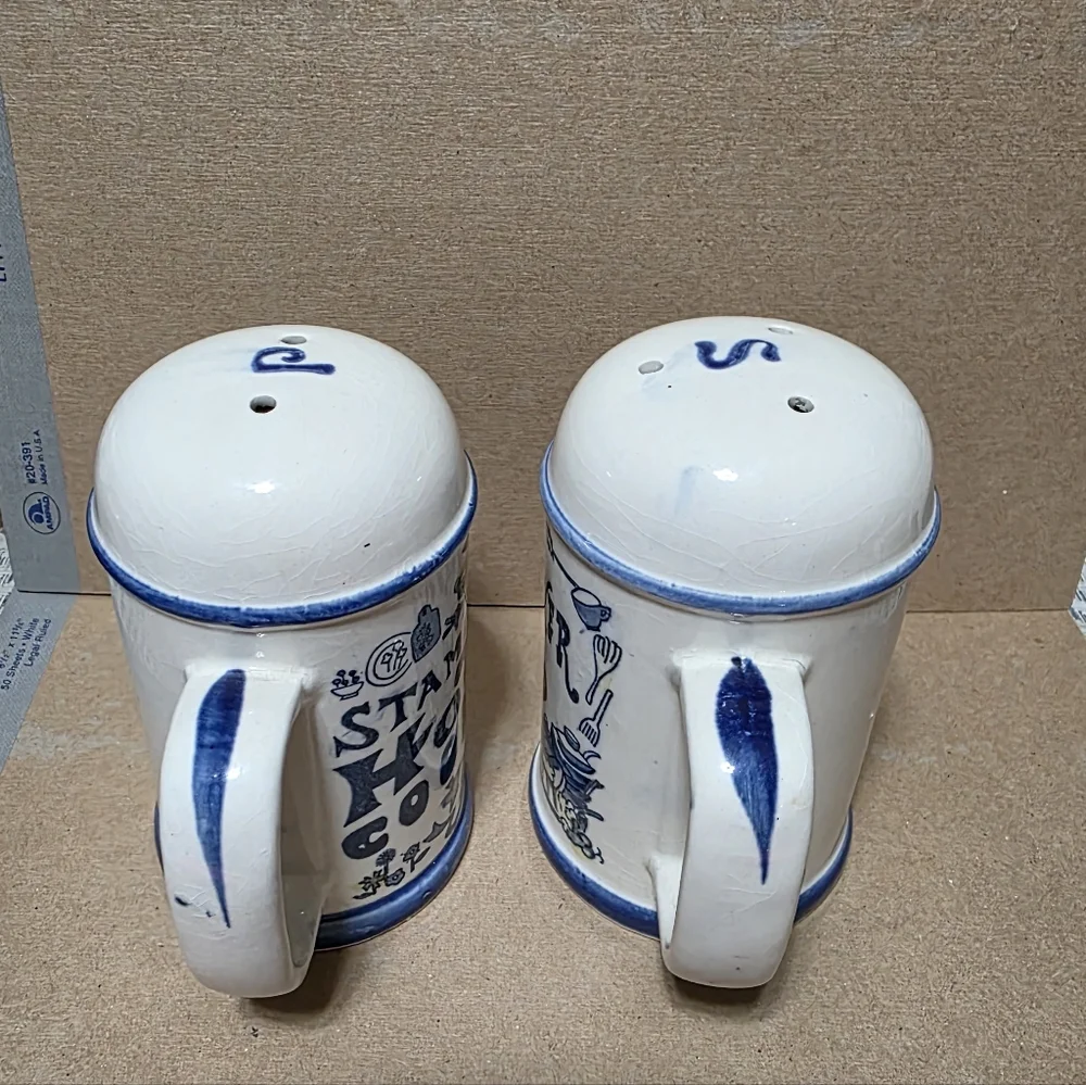 Vintage blue white